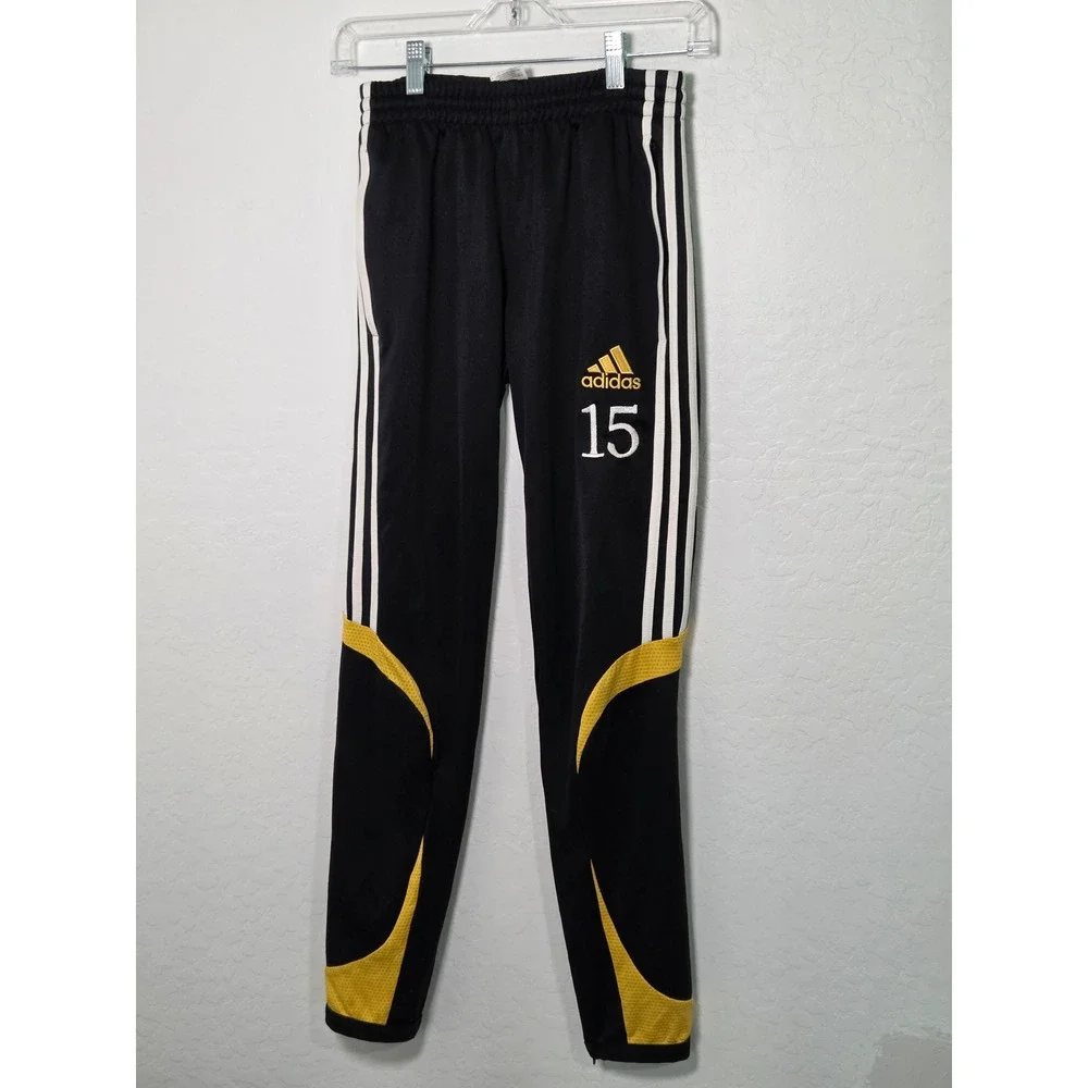 Adidas Clima365 Soccer Training Pants Black Yellow White Mens Size L E84219
